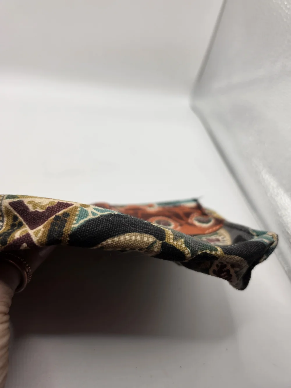 Vintage Boho Patchwork Canvas Zippered Coin Purse Cosmetic Pouch Multicolored